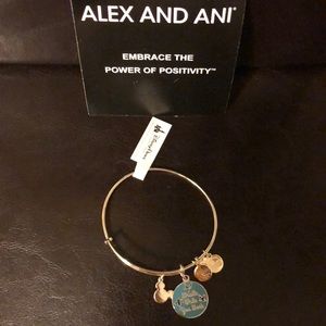 NWT Alex and Ani shiny silver Snow White quote
